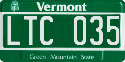 VT license plate LTC035