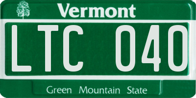 VT license plate LTC040