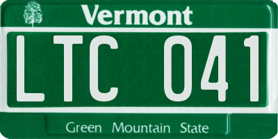 VT license plate LTC041