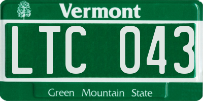 VT license plate LTC043