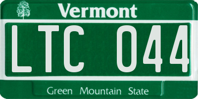 VT license plate LTC044