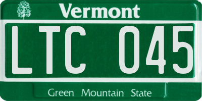 VT license plate LTC045