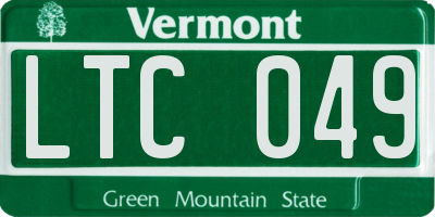 VT license plate LTC049