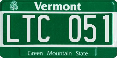 VT license plate LTC051