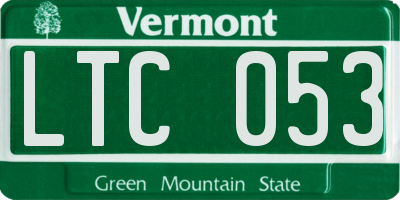 VT license plate LTC053