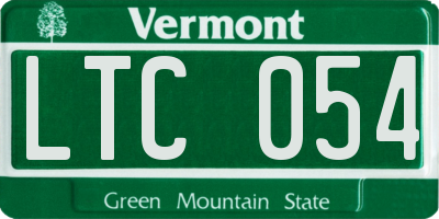 VT license plate LTC054