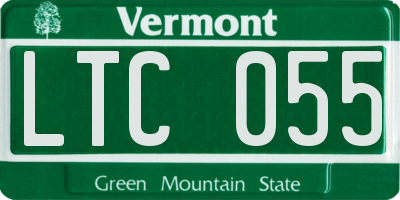 VT license plate LTC055