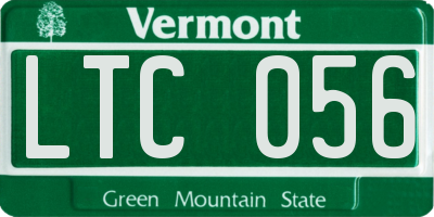 VT license plate LTC056