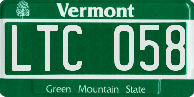 VT license plate LTC058