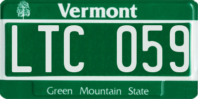 VT license plate LTC059