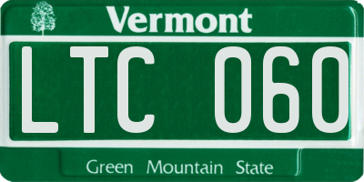 VT license plate LTC060