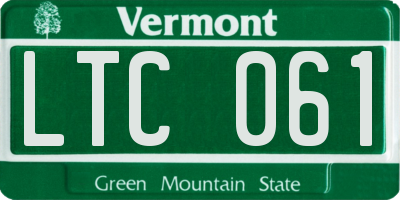 VT license plate LTC061