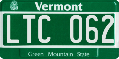 VT license plate LTC062