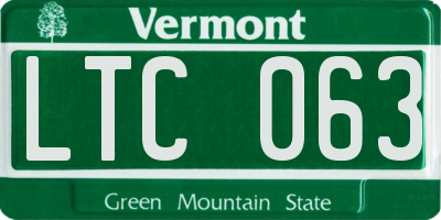 VT license plate LTC063