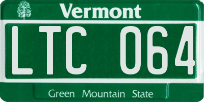 VT license plate LTC064