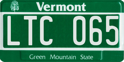 VT license plate LTC065