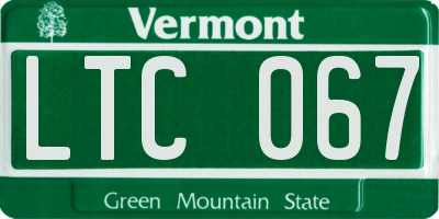VT license plate LTC067