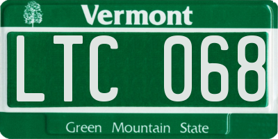 VT license plate LTC068