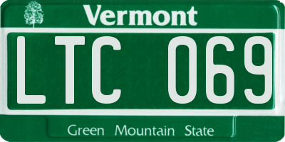 VT license plate LTC069