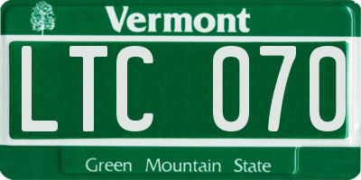 VT license plate LTC070