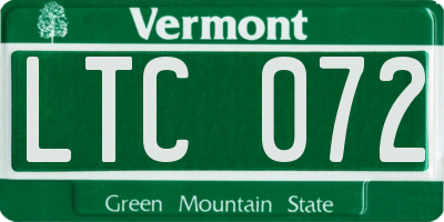 VT license plate LTC072