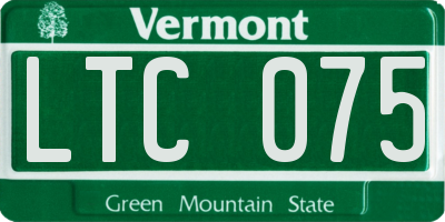 VT license plate LTC075