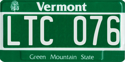 VT license plate LTC076