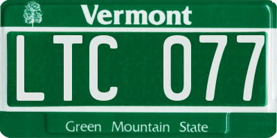 VT license plate LTC077