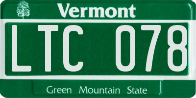 VT license plate LTC078