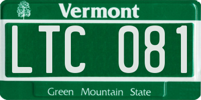 VT license plate LTC081