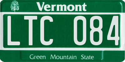 VT license plate LTC084