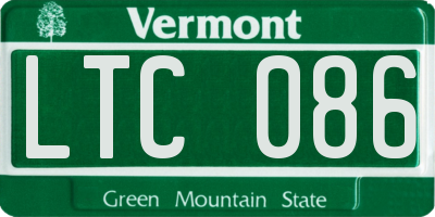 VT license plate LTC086