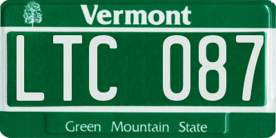 VT license plate LTC087