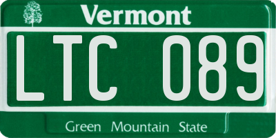 VT license plate LTC089