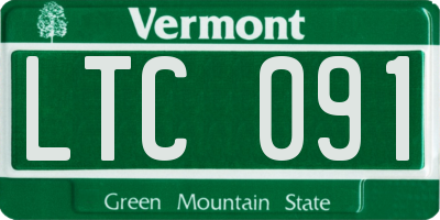 VT license plate LTC091