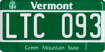 VT license plate LTC093