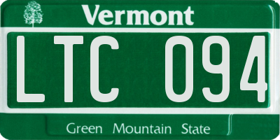 VT license plate LTC094