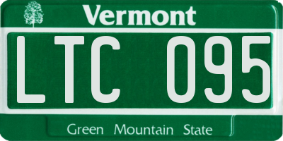 VT license plate LTC095