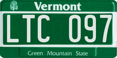 VT license plate LTC097