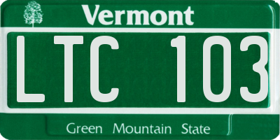 VT license plate LTC103