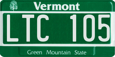 VT license plate LTC105