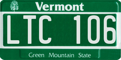 VT license plate LTC106