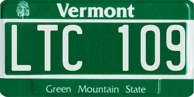 VT license plate LTC109