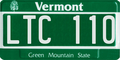 VT license plate LTC110