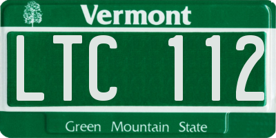VT license plate LTC112