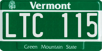 VT license plate LTC115