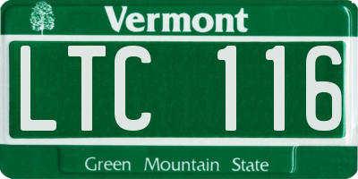 VT license plate LTC116