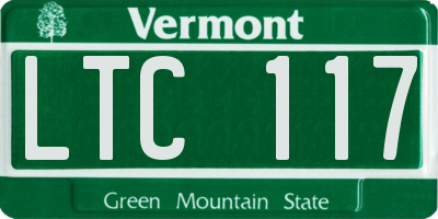 VT license plate LTC117
