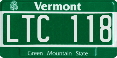 VT license plate LTC118