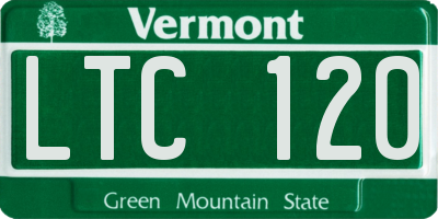 VT license plate LTC120
